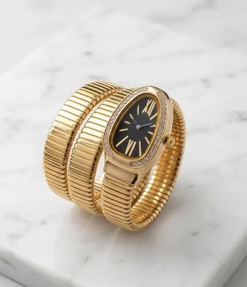 Gold Snake Wrap Watch